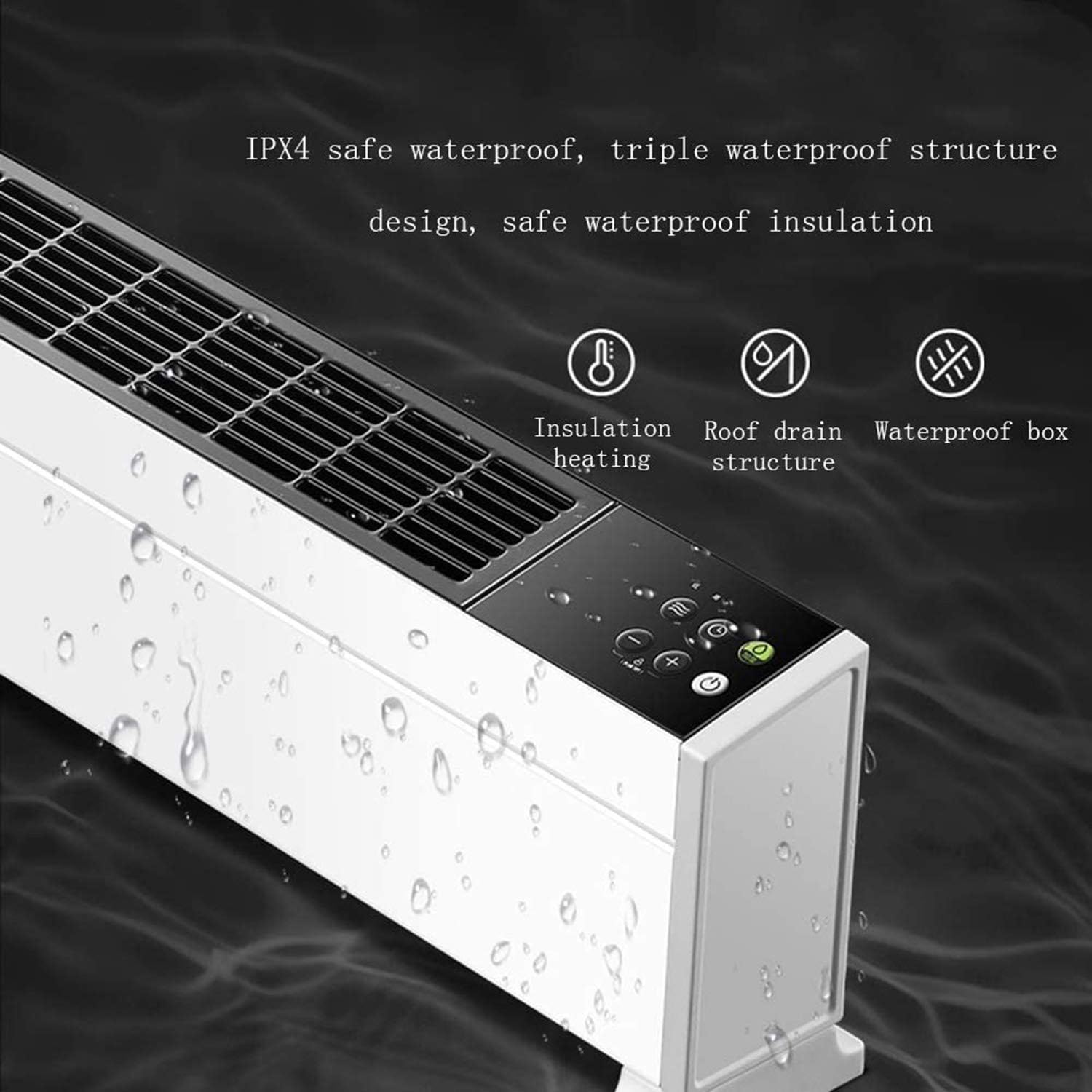 Heater with IPX4 waterproof features