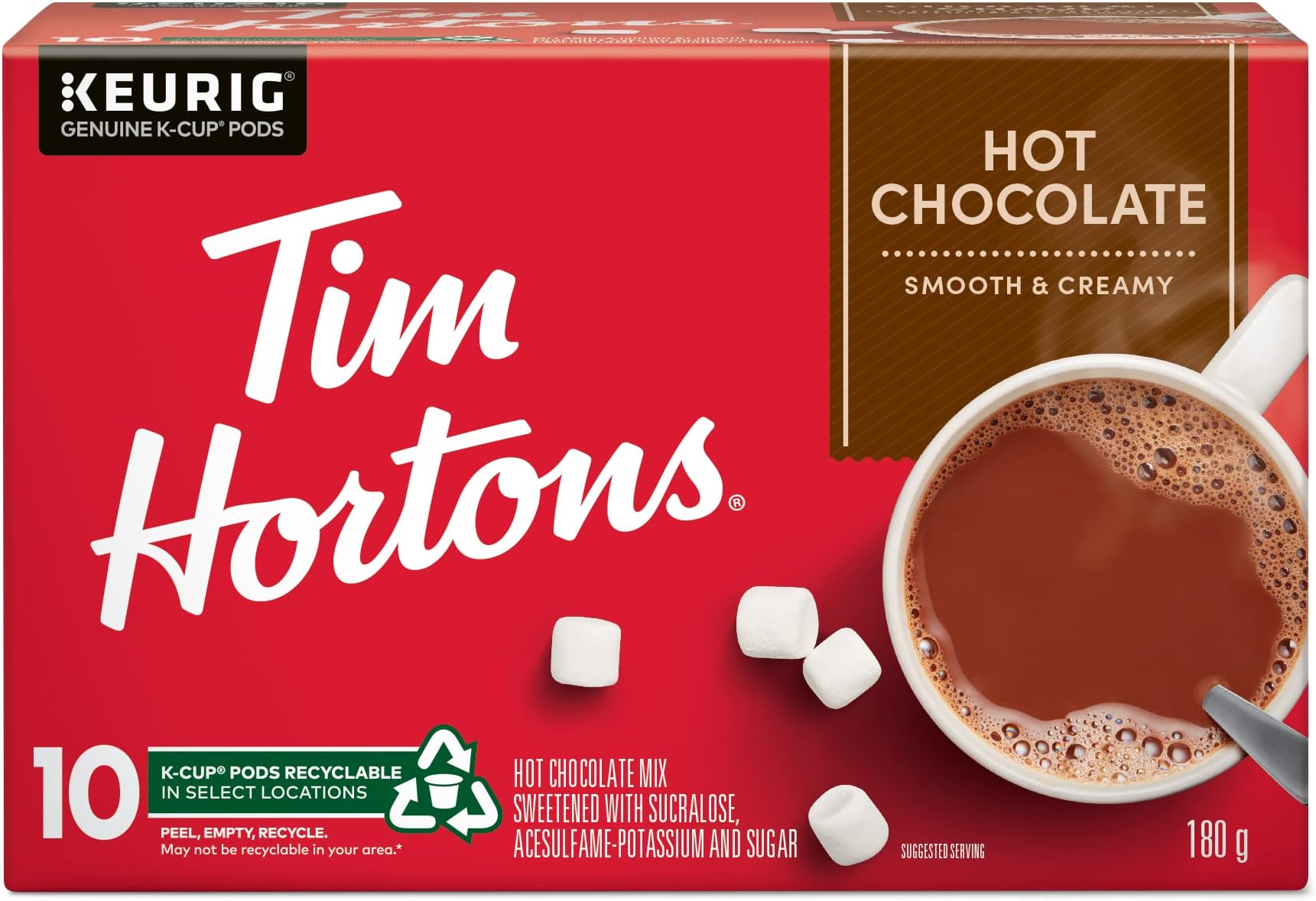 Hot Chocolate, Single Serve Keurig Certified K-Cup Pods for Keurig Brewers, 10 Count
