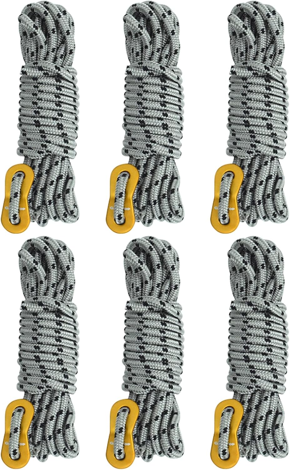 GEERTOP 6 Pack 5 mm Guy Lines Ultralight Tent Cords with Aluminum Adjuster Tensioner Outdoor Camping Guylines Ropes for Tent Tarp, Canopy Shelter, Climbing, Hiking Backpacking Survival Gear GEERTOP 6 Pack 5 mm Guy Lines Ultralight Tent Cords with Aluminum Adjuster Tensioner Outdoor Camping Guylines Ropes for Tent Tarp, Canopy Shelter, Climbing, Hiking Backpacking Survival Gear