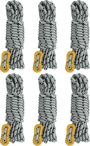 Miniatura 8 de GEERTOP Juego de 6 cables de camping con tensor de aluminio ultraligero de 0.197in