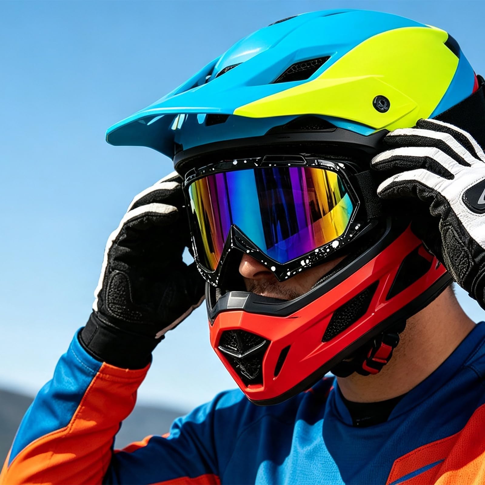 AVV Lunettes de moto pour homme et femme - Coupe-vent - Anti-UV - Pour VTT, motocross