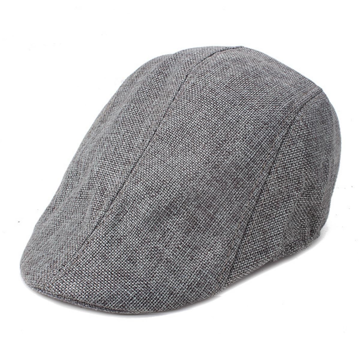Unisex Flat Cap, One Size Low Profile Peaked Caps for Men Women, Flax Adjustable Newsboy Caps for Sports Fishing Golf, Gatsby Hat Duckbill Hat Baseball Hats Vintage Hats for Driving Hunting