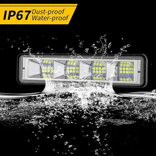 Miniatura 5 de AUBEAMTO Barra de luz LED ATV de 6 pulgadas, 2 piezas de luz antiniebla de alto brillo de 12,000 lm, 72 W, vainas LED de 6000 K, luz de trabajo