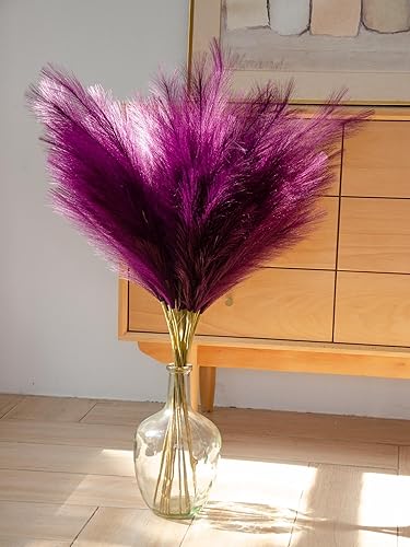 Miniatura 3 de Decoración de hierba de las pampas alta, 9 piezas de hierba de pampa sintética de 37 pulgadas3.1 pies, ramas florales grandes de pompas artificiales