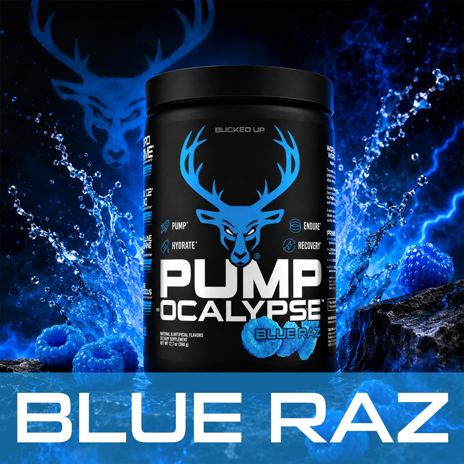 Pump-ocalypse Blue Raz | Nitric Oxide and L Arginine Supplement with Citrulline Malate, GlycerPump | Ultimate N.O. Booster | Lean Muscle Support for Blood Flow, Vascularity, Hydration and Endurance — Amazon image 7