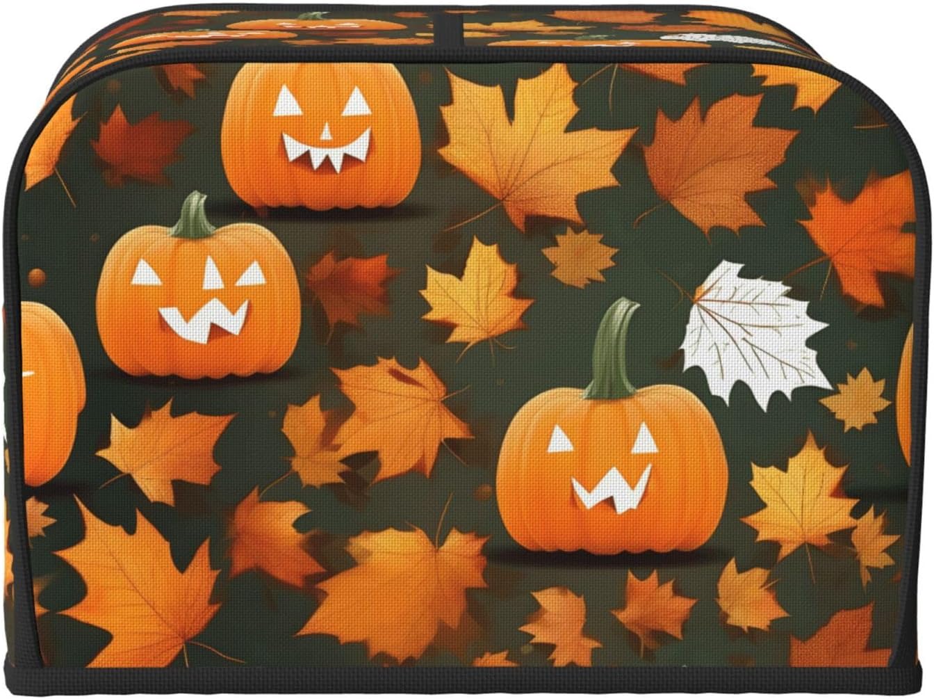 Happy Thanksgiving Day Pumpkin Print 4-Slice Toaster Cover Kitchen Appliance For Bread Home Protector Daily Usability image 2