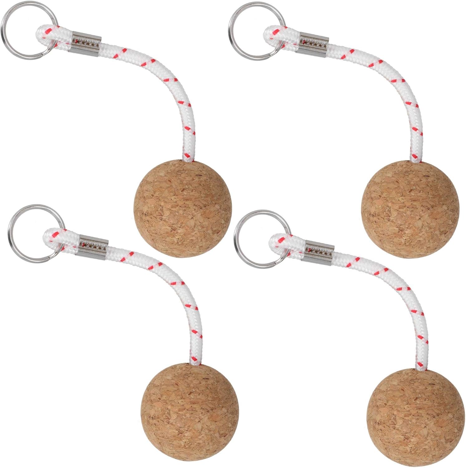 52mm Floating Cork Ball Keyring Key Float Boat Fishing Sailing Buoyant Keys Ring