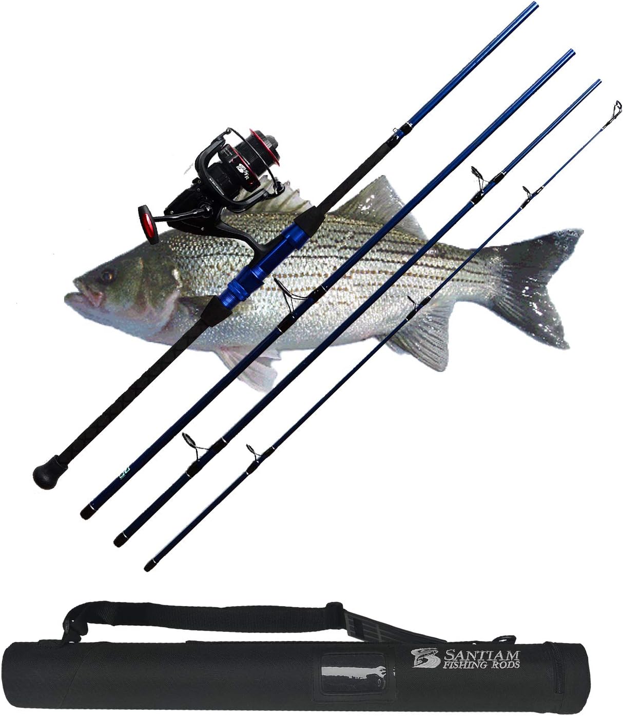 Travel Rod 4 Piece 9'0" 12-25lb Surf Rod and Reel Combo