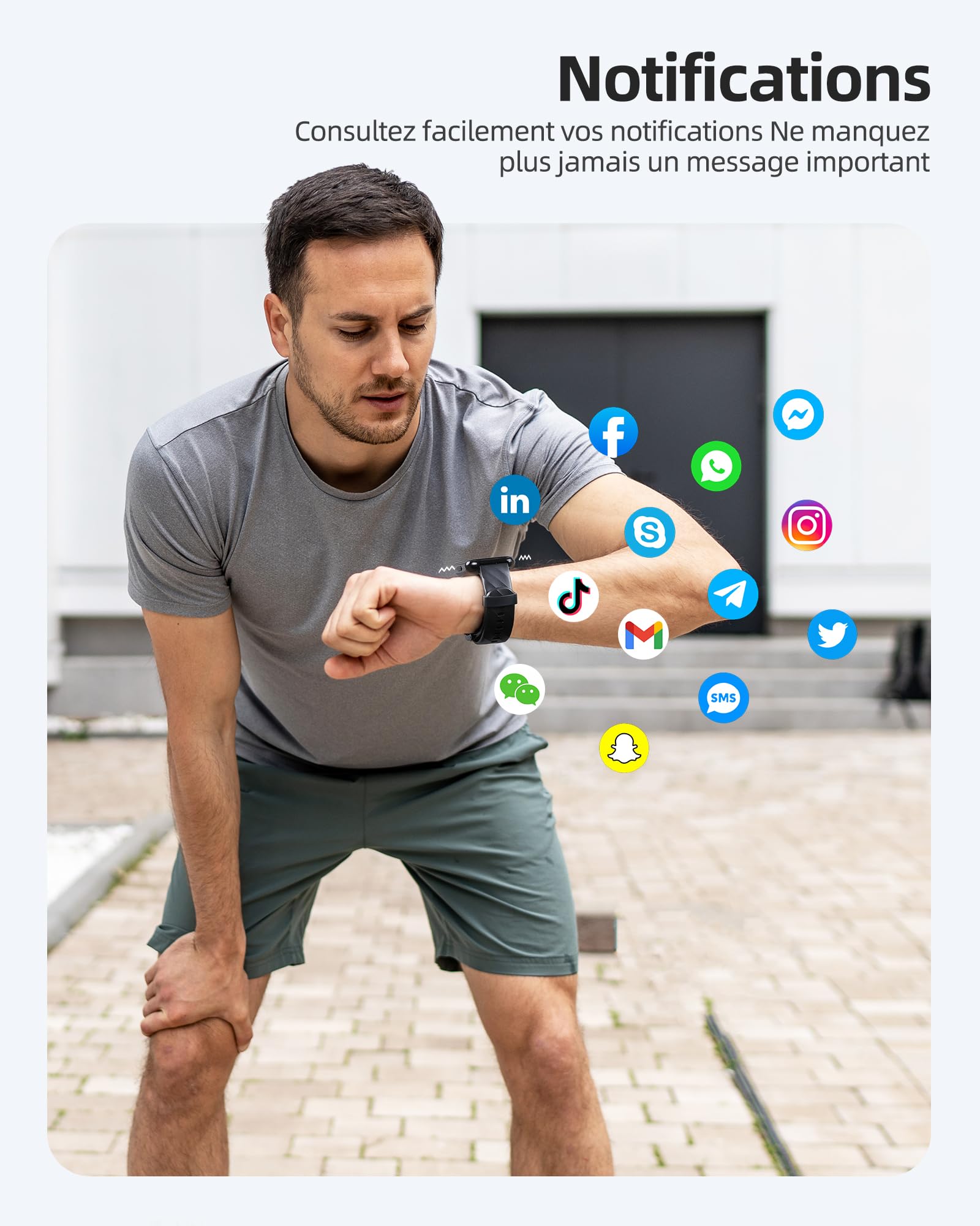 Parsonver Montre Connectée Homme Femme avec 5ATM Étanche, Sport Montre pour Natation, 1,8" HD Smartwatch avec 100+ Sportifs, Sommeil, Fréquence Cardiaque, Montre Connectee pour Android & iPhone, Noir