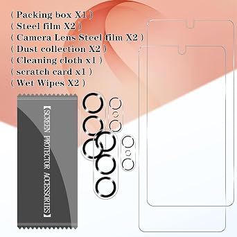 Galaxy S26 ウルトラ強化ガラススクリーンプロテクター + カメラレンズプロテクター 2 + 2枚パック ケースフレンドリー 傷防止 超音波指紋ロック解除 Samsung Galaxy S26 Ultra用HD保護フィルム
