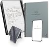 Rocketbook Core Reusable Spiral Notebook, Executive Size 15 cm x 22.4 cm, Grey - Dotted Pages, App-Connected, Erasable, Durable Cover, Ideal for School, Work, and Creative Projects