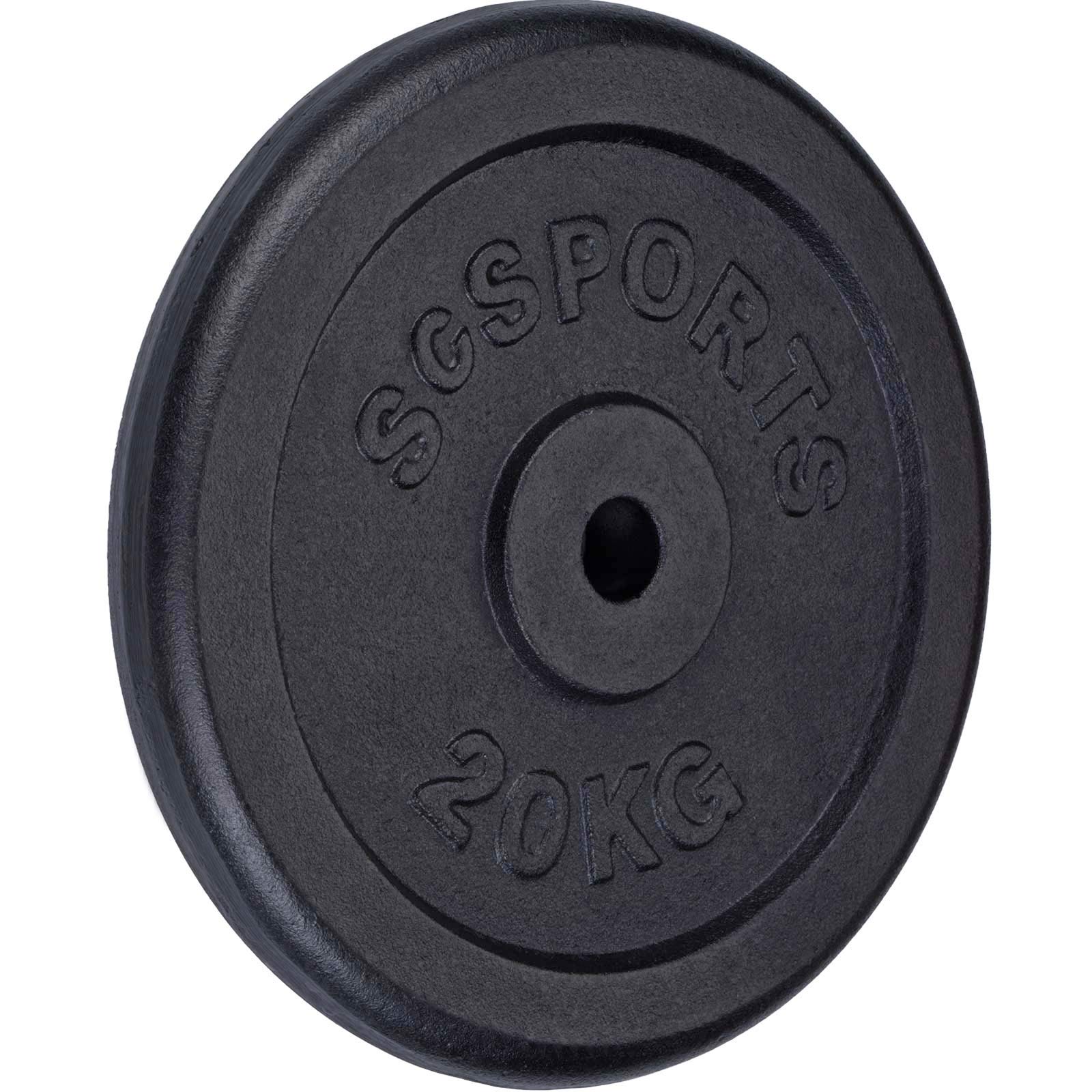 ScSPORTS® Hantelscheiben 30 mm 15/20/25/30 kg oder 70 kg Hantelset inkl. Hantelstangen, aus Gusseisen, für Home Gym, Krafttraining & Muskelaufbau