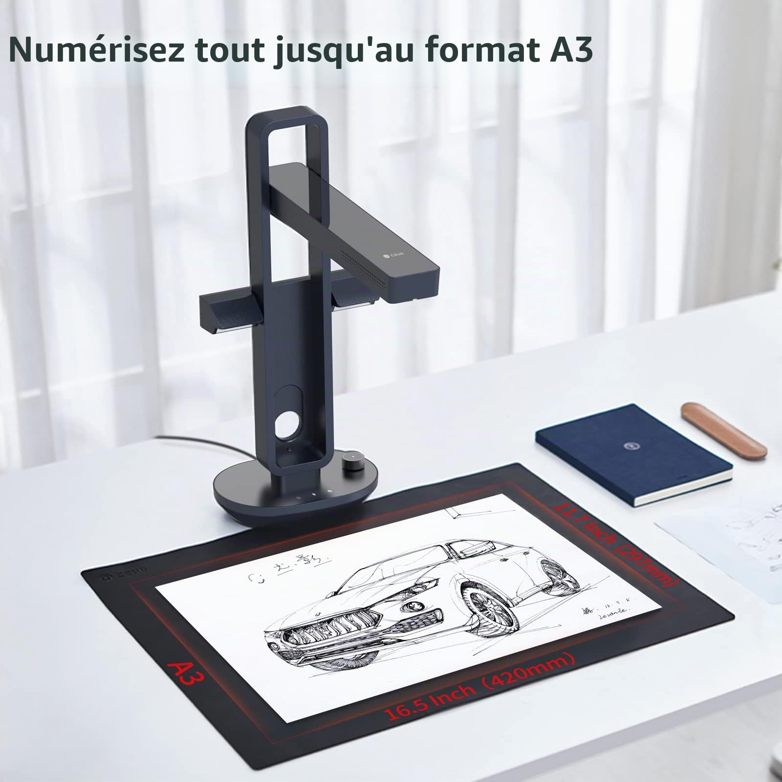 CZUR Aura Pro Scanner de Documents Portable Scanner de Livres pour Windows Mac
