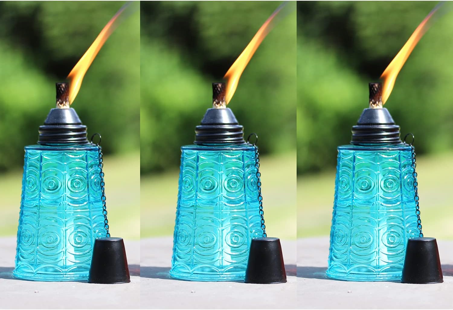 Seraphic Citronella Garden Oil Burner Glass Tabletop Tiki Torches for