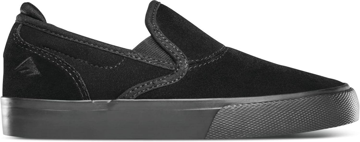 Emerica Boy's Wino G6 Slip-ON Youth Skate Shoe, Black/White/Gold, 2c Medium US Big Kid