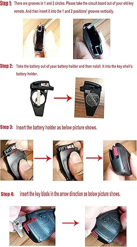 Miniatura 5 de Funda de repuesto para llavero Mercedes Benz Clase C CLK CLS E Clase G Clase SLK Clase AMG C320 Keyless Entry Remote Key Fob Shell