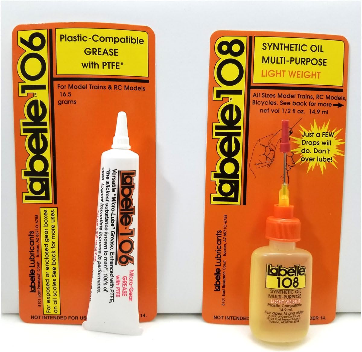 Labelle 2pak Lube Oil+Grease PTFE* Lubricant for "N" Athearn, Atlas