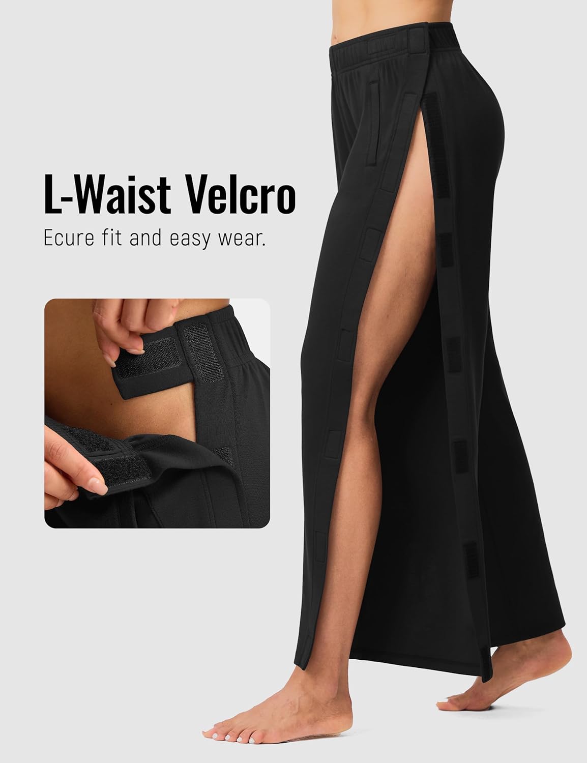 Tear Away Pants for Women Loose Side Full Open Sweatpants Pockets Breakaway Pant Post Surgery Adaptive Clothing - Image 3