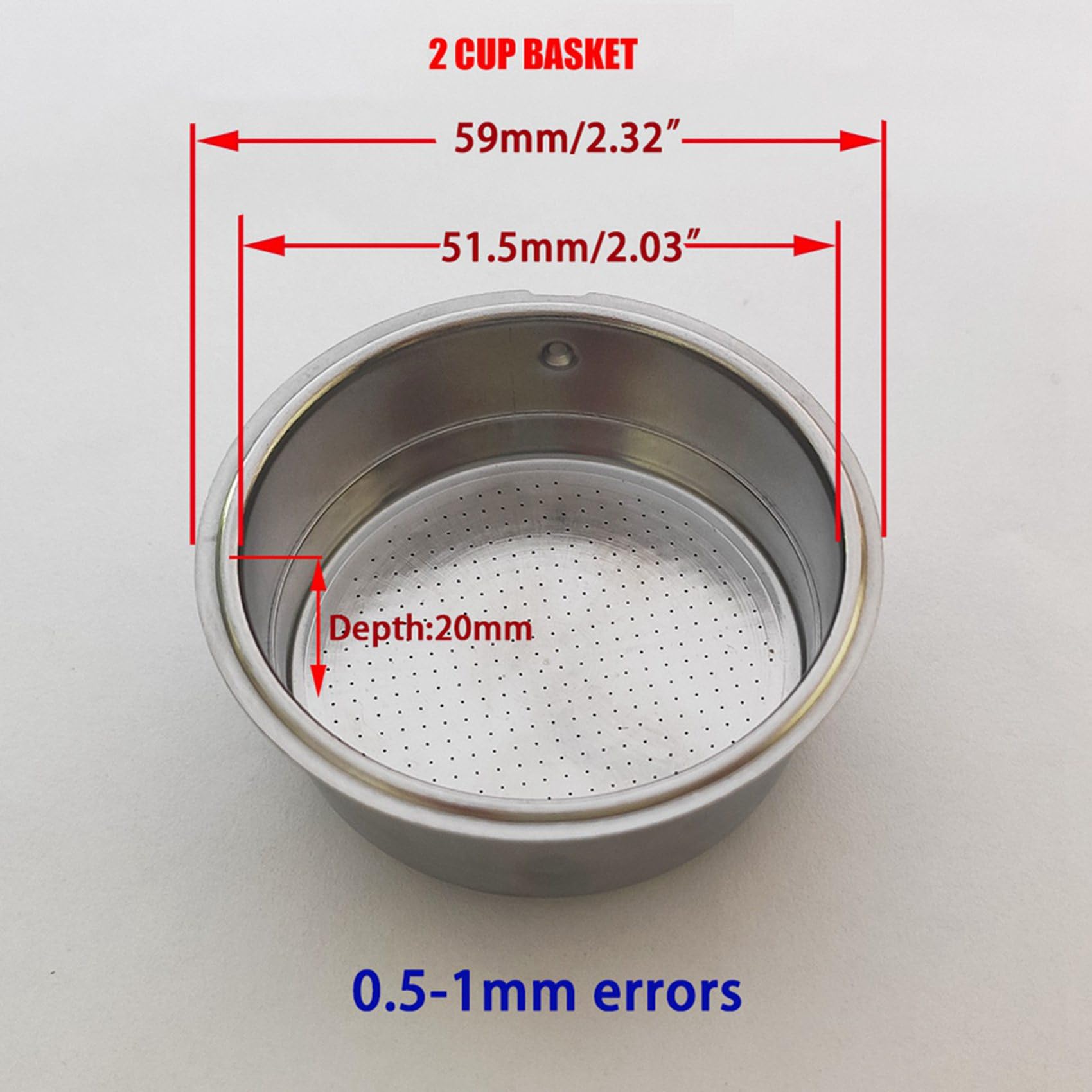 4X Filtros Reutilizables de Café Sin Fondo de 51 mm Portafiltro para Soporte Homix 60 mm 15-20 Bar para Piezas de Cafetera Espresso