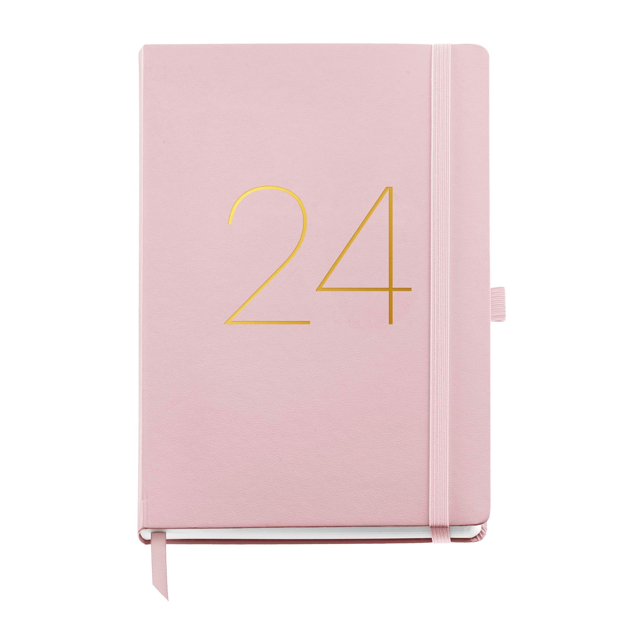 Miquelrius, Annual Planner 2024, Day Page, Plus Size 155 x 213 mm (similar A5), Stitched Leather Hard Cover, Elastic Rubber