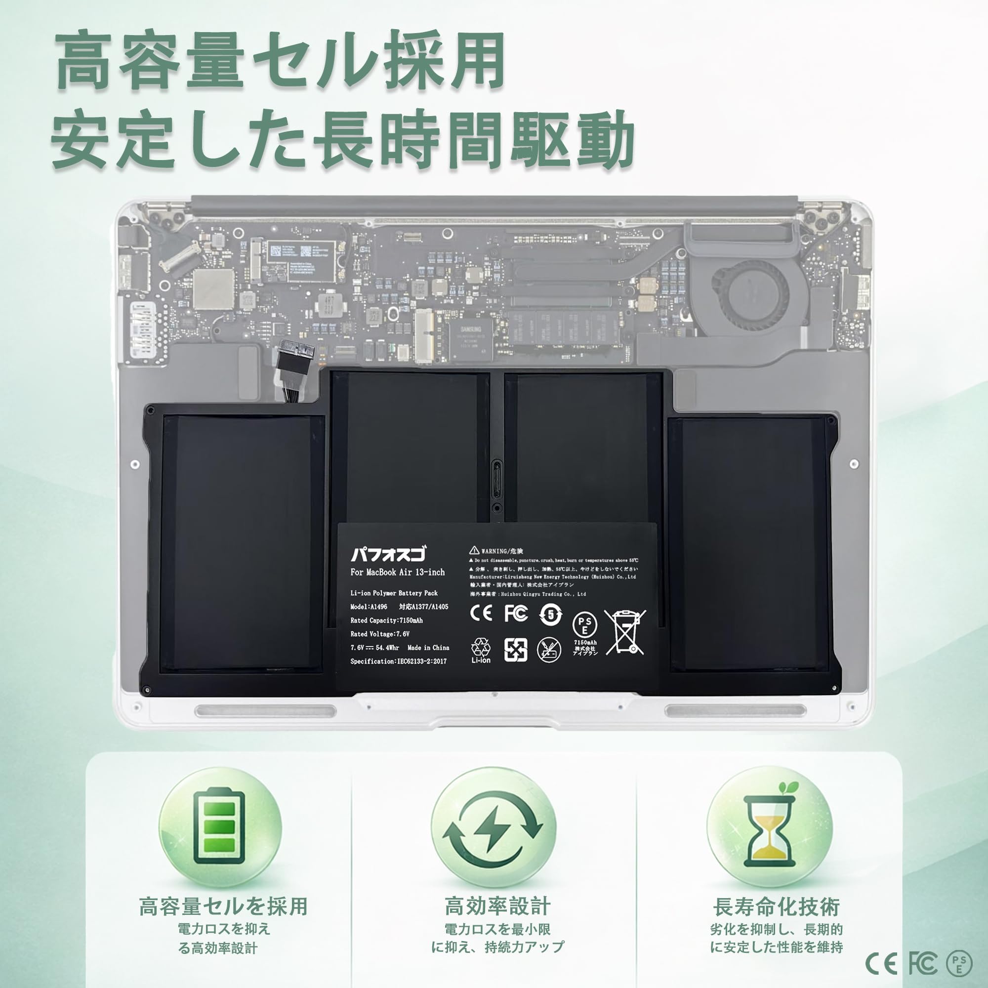 Amazon.co.jp: パフォスゴ for MacBook Air 13 インチ バッテリー 交換