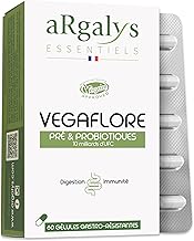 Probiotiques Ferments Lactiques | 30 Milliards d'UFC/jour | Prébiotiques | Bactéries actives | Flore intestinale | 60 Gélules Gastro-Résistantes | Vegan | Argalys Essentiels