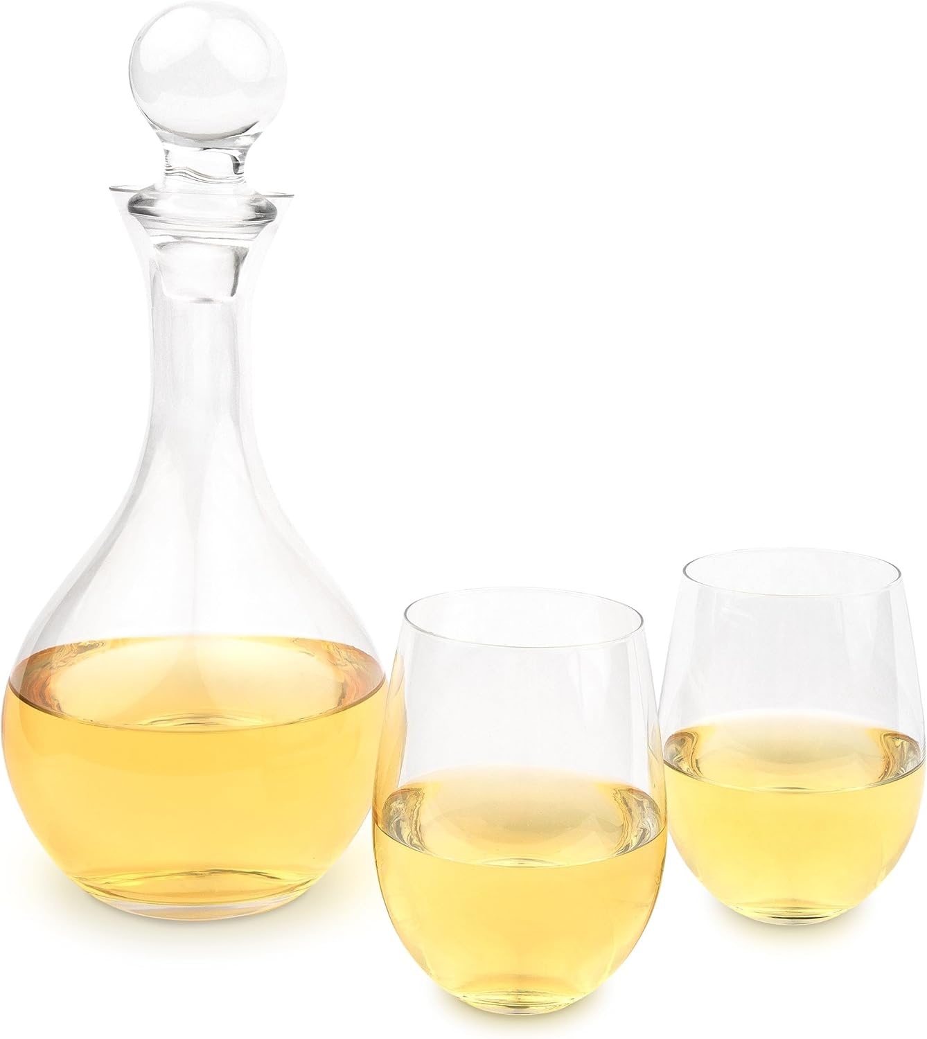 Weddingstar Custom Engraved Glass Decanter Gift Set with Wine Glasses - Woodland Monogram