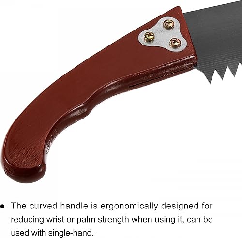 Miniatura 4 de uxcell Sierras de podar de 18 pulgadas, sierra de mano de hoja recta, mango de madera para camping, jardín, ramas de árboles de madera, recortar