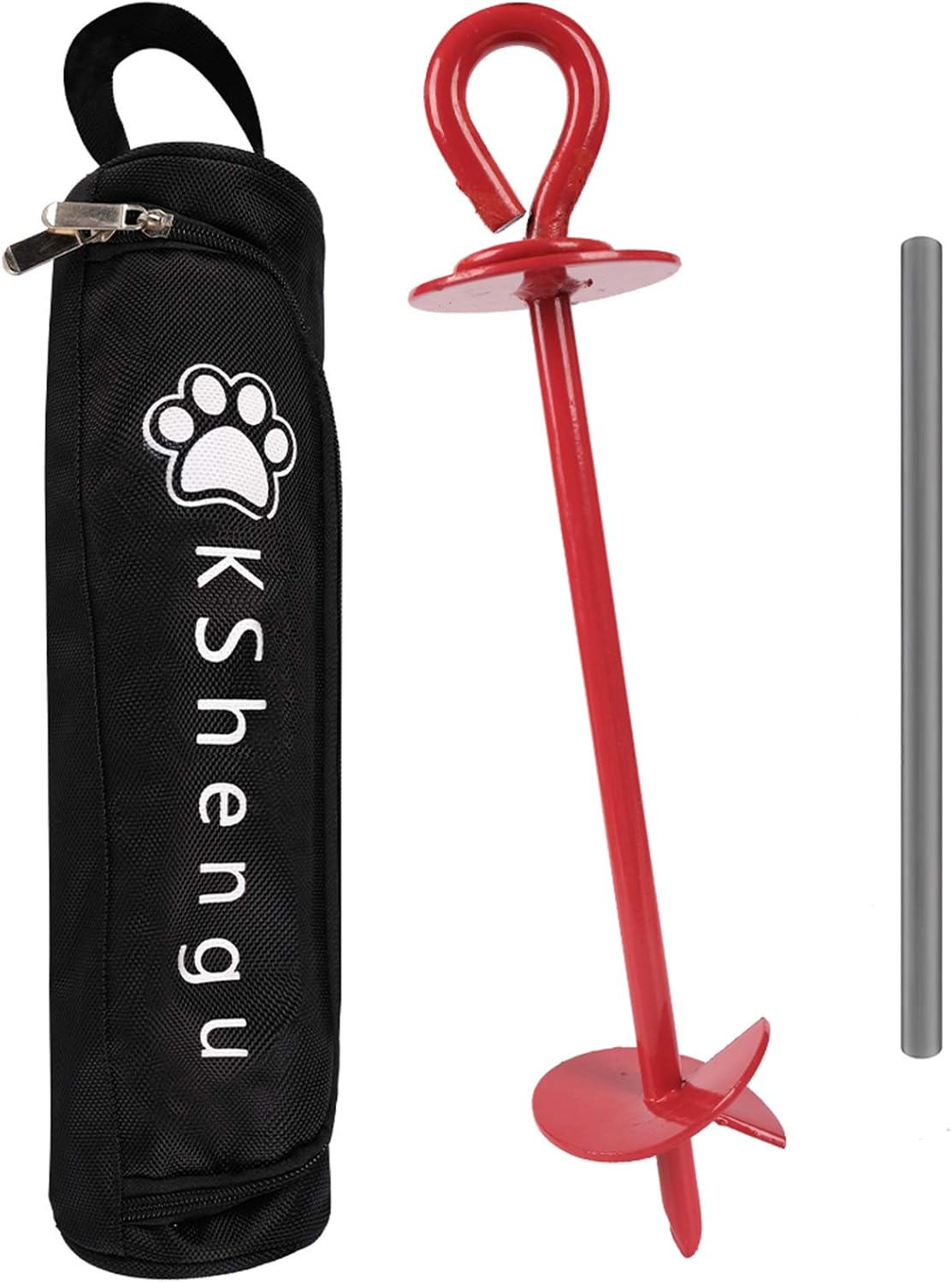KShengu Dog Stake for Medium Large Dogs Up to 125 lbs Dog Tie Out Stake Dog Anchor Pet Stake Spiral Blade Dog Yard Stake for Outside…