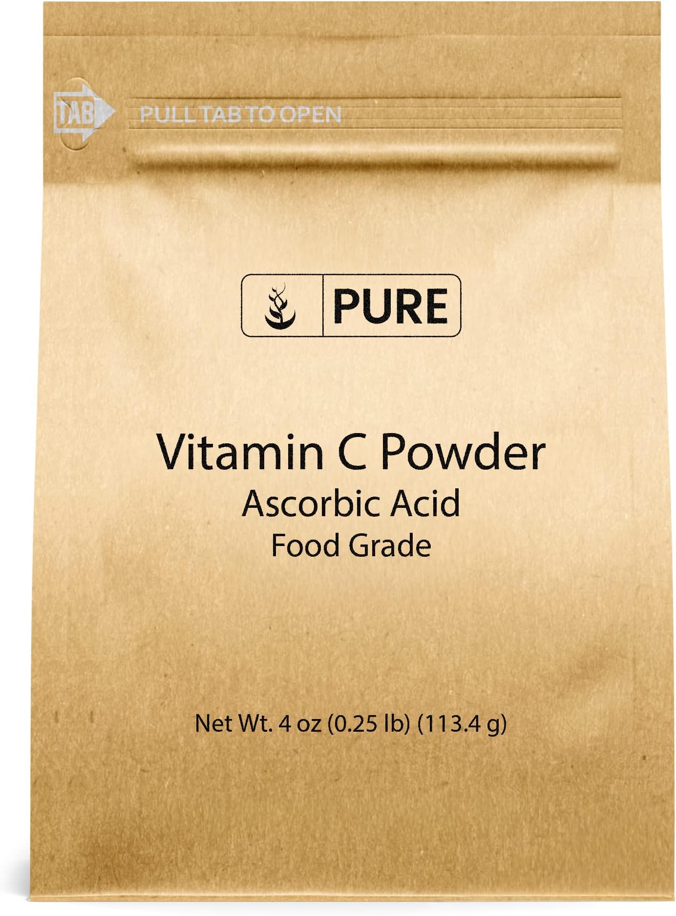 PURE ORIGINAL INGREDIENTS Vitamin C Powder (4 oz) Ascorbic Acid, Non GMO, Dietary Supplement