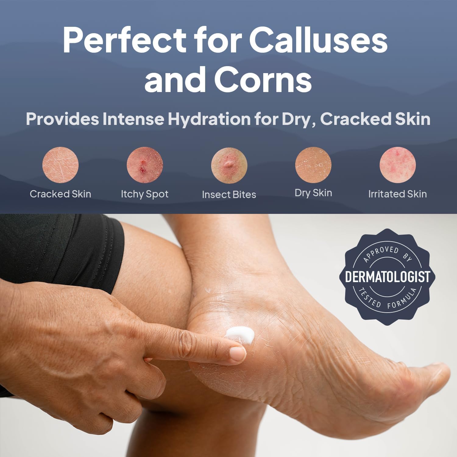 Foot Care Callus Remover Set 3 Pcs - Pumice Stone - Feet File Scrubber - Foot Cream Lotion, Dead Sea Salts, Shilajit, Mountain Herbs 1.7 Oz