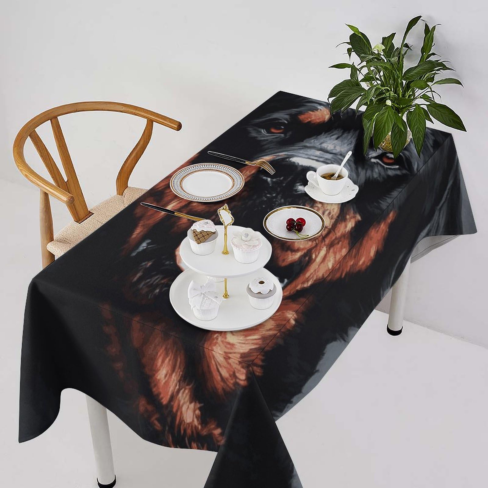 Nappe rectangulaire anti-tache rottweiler infroissable 140x190