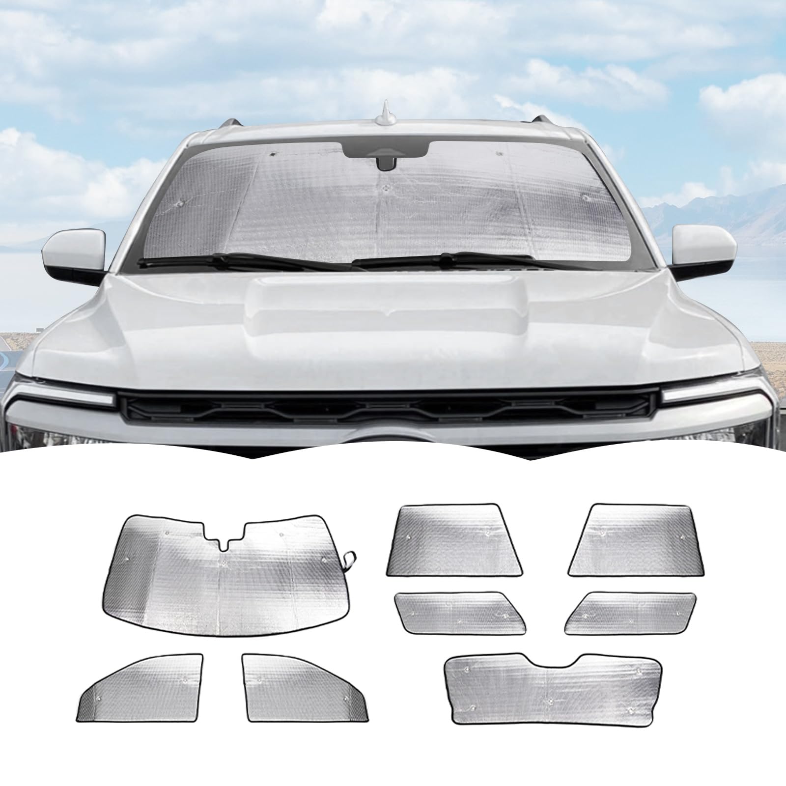 RT-TCZ Windshield Sunshade Sun Shade Heat Shield Window Sun Visor Mat for Ford Expedition 2020-2025,8PCS