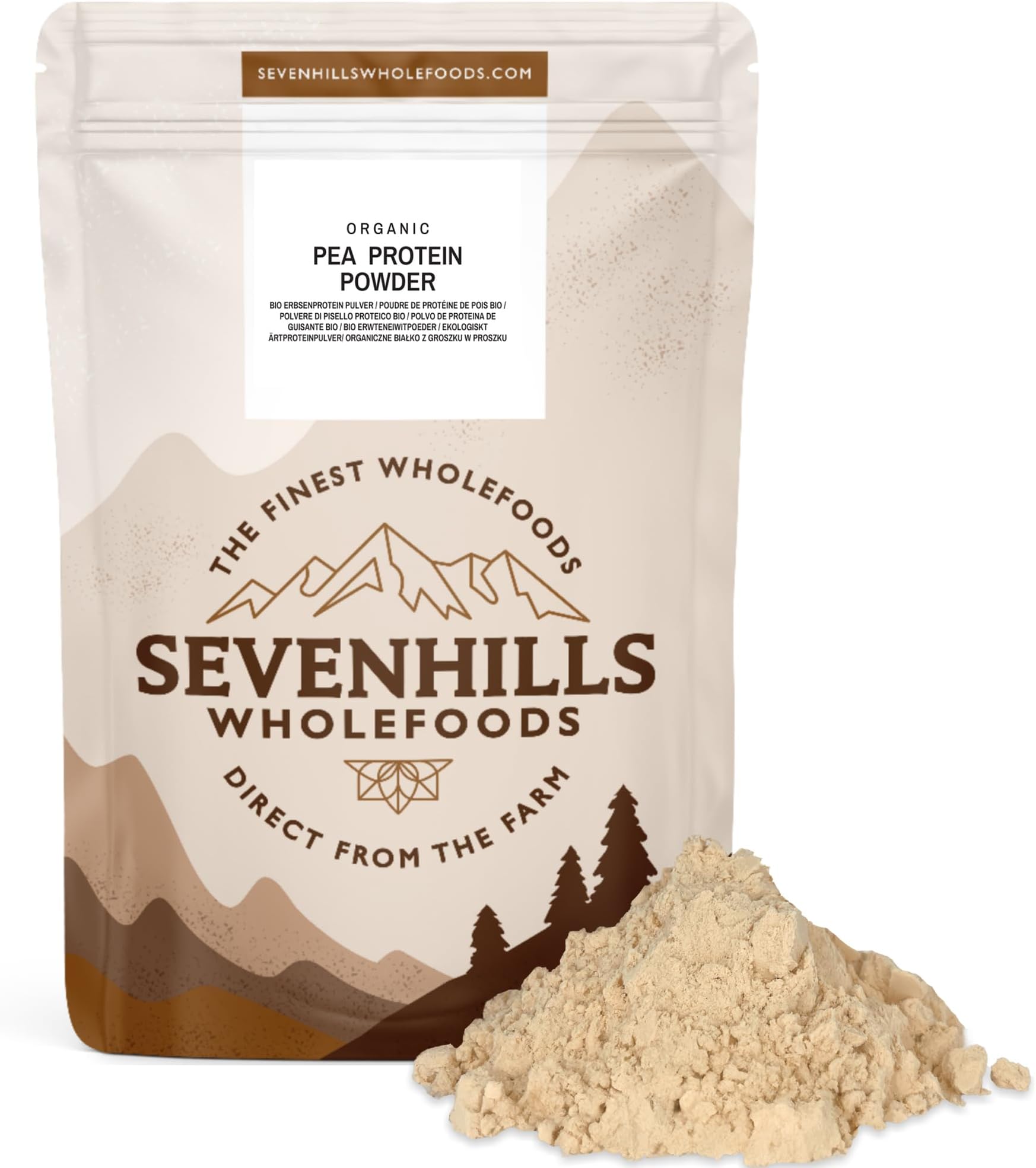 Organic Pea Protein Powder 1.8kg - Unflavoured - 84% Protein - Vegan, Kosher, Non-GMO