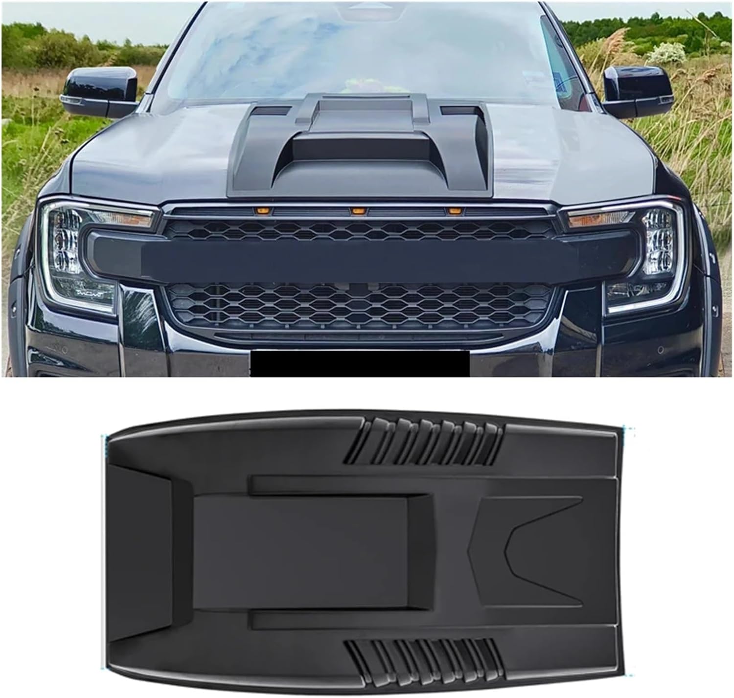 Compatible with Ford Ranger T6 T7 T8 T9 2012-2024 Everest Universal Car Accessories Air Vent Bonnet Hood Cover Front Bonnet Scoop(T9)