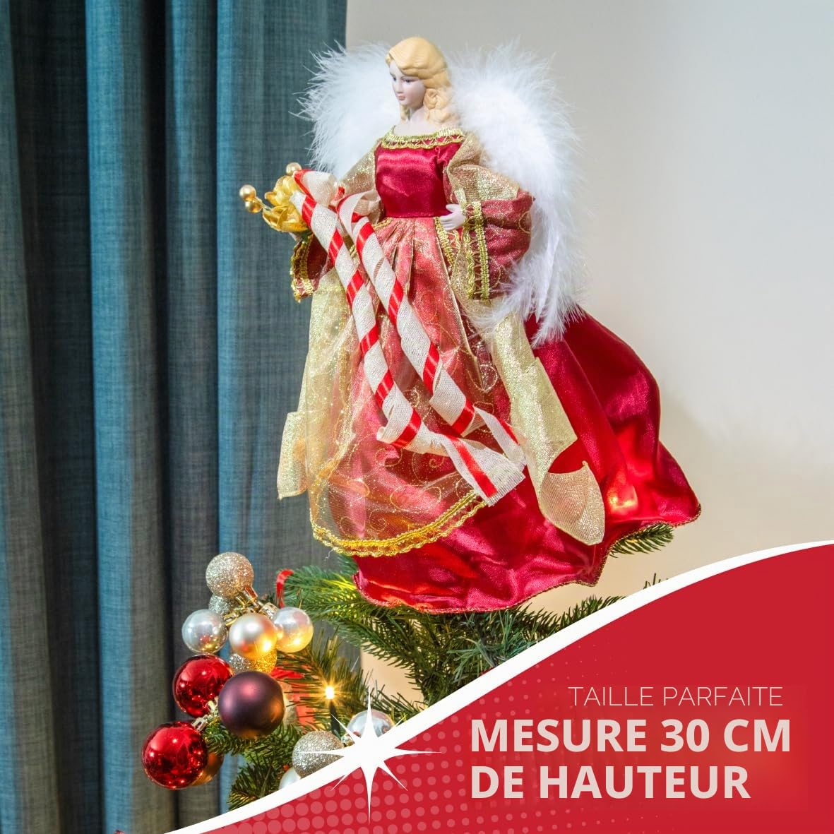 Allwins Lot de 12 décorations d'ange en verre transparent pour sapin de Noël, mini anges à suspendre en verre pour décoration de Noël Allwins Lot de 12 décorations d'ange en verre transparent pour sapin de Noël, mini anges à suspendre en verre pour décoration de Noël