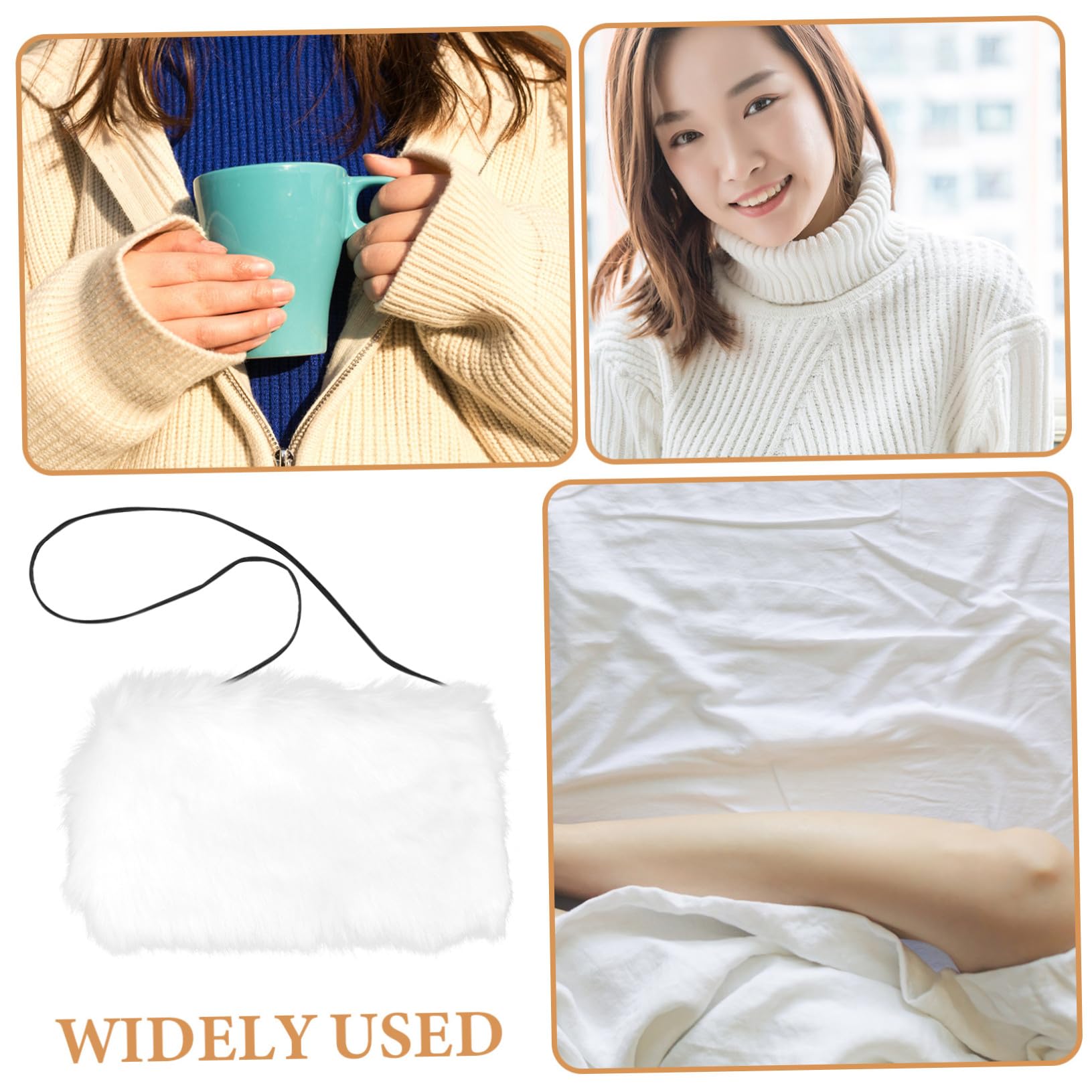 Calentador de Manos para Mujer de Piel Sintética de Color Claro, Resistente al Frío y Multifuncional como Almohada, Adecuado para Invierno y Bodas