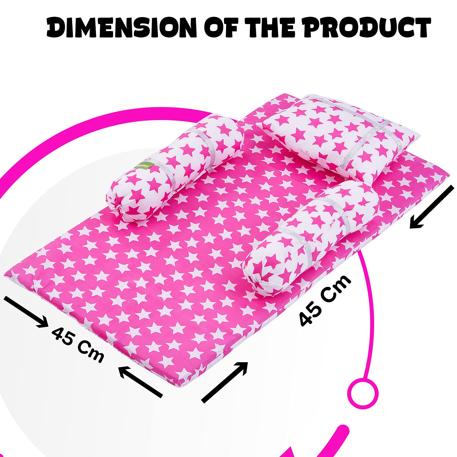 BAYBEE Foldable Baby Crib Cot Mattress Pad with Double Sides | Portable Baby Jhula Mattress Pad, Playard (Mattress Pink) - Image 7 thumbnail
