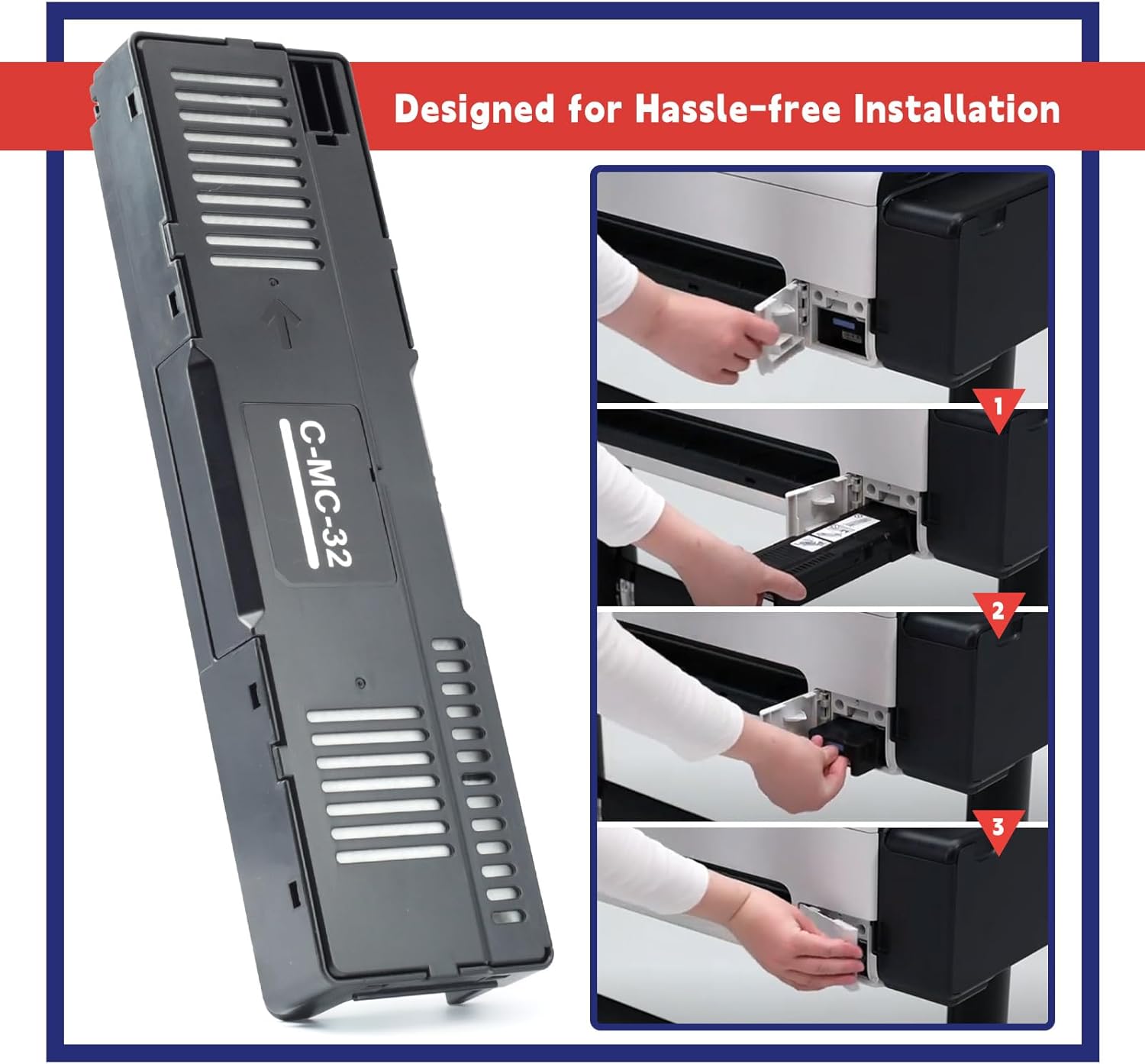 MC-32 Maintenance Cartridge Replacement for Canon imagePROGRAF TC-20 TC-20M TC-5200 TC-5200M Large Format Printer, Upgraded MC32 Waste Ink Cartridges Maintenace Tank