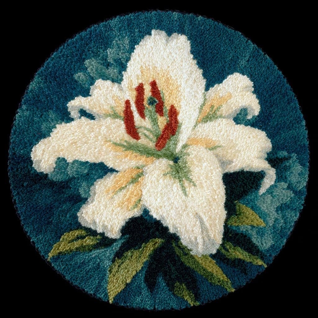 AMBATTERY Latch Hook Kits for Adults,Rug Making Kit,Lily Flowers