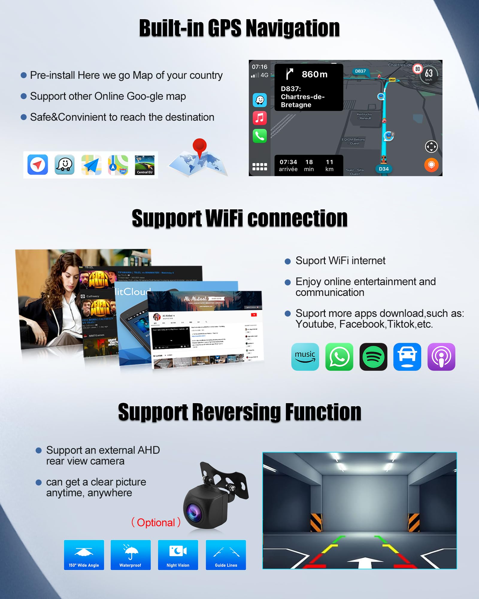 SIXWIN 4+64G Android 15 Autoradio per Mercedes Benz Smart Fortwo 451 2005-2010 con CarPlay/Android/Mirror Link,9" HD TouchScreen Schermo con Navigatore WiFi Bluetooth 5.0 RDS FM Comandi al Volante