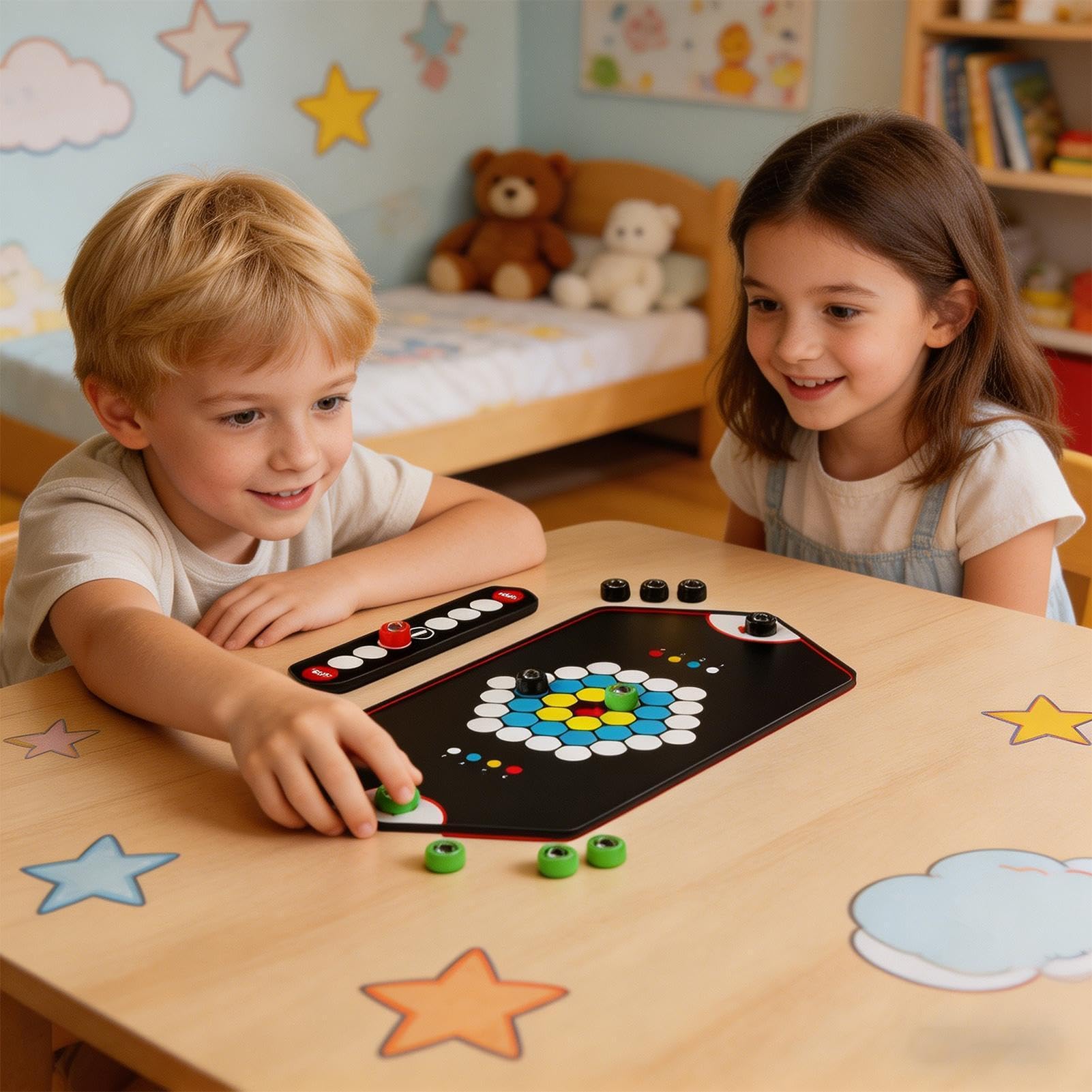 Magnetspiel Interaktives Strategiespiel | Interaktives Gesellschaftsspiel für Unterwegs, Tisch, Schule, Zuhause & Partys