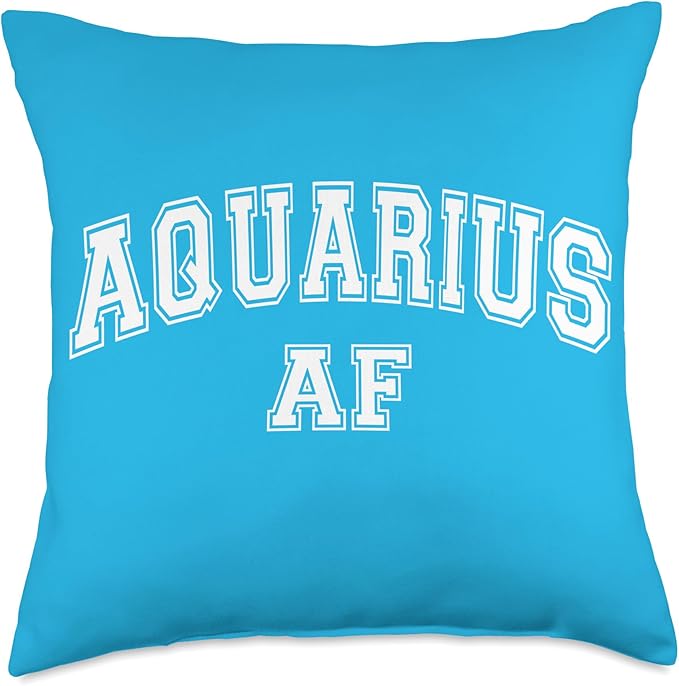 Astronomical Apparel Aquarius AF Zodiac Horoscope Sign Tarot Astrological Throw Pillow, 18x18, Multicolor
