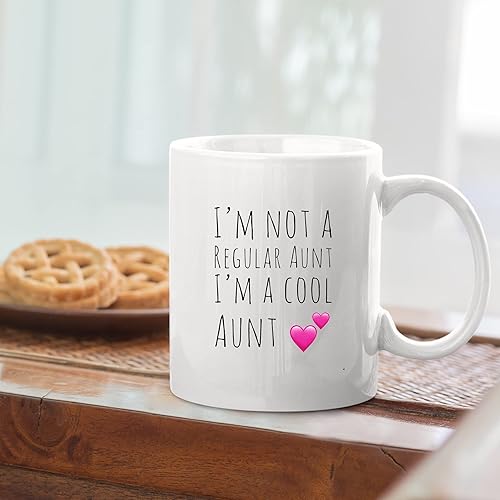 Miniatura 5 de Panvola Taza de café de cerámica con texto en inglés "I'm Not A Regular Aunt I'm A Cool Aunt Gifts Mother Day From Sobrino, Hermana, Hermano Marido,
