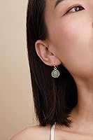 Vista 3 de 14K Gold Earrings for Women Handmade Green Jade Jewelry Green Stone Earrings for Women Dangle Birthstone Earrings Gift for Anniversary Graduation