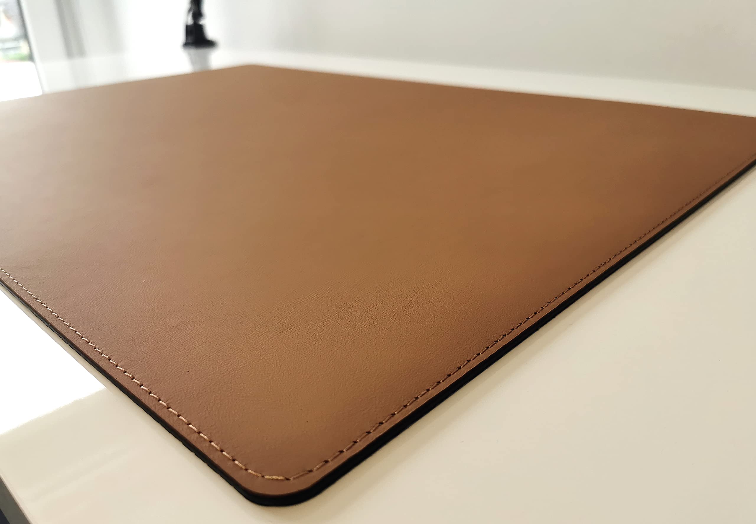 Schreibtischunterlage Echt Leder Rindsleder 90cm x 50cm Beige