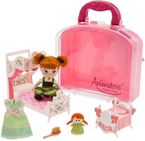 Disney Store Official Animators' Collection Anna Mini Doll Play Set  5 pulgadas  Arte con accesorios detallados  Amado personaje de Frozen en diseño