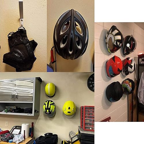 Miniatura 6 de Pmsanzay 2/PK gancho para casco, estante de exhibición resistente para casco, montaje en pared, estante de almacenamiento para casco de motocicleta,