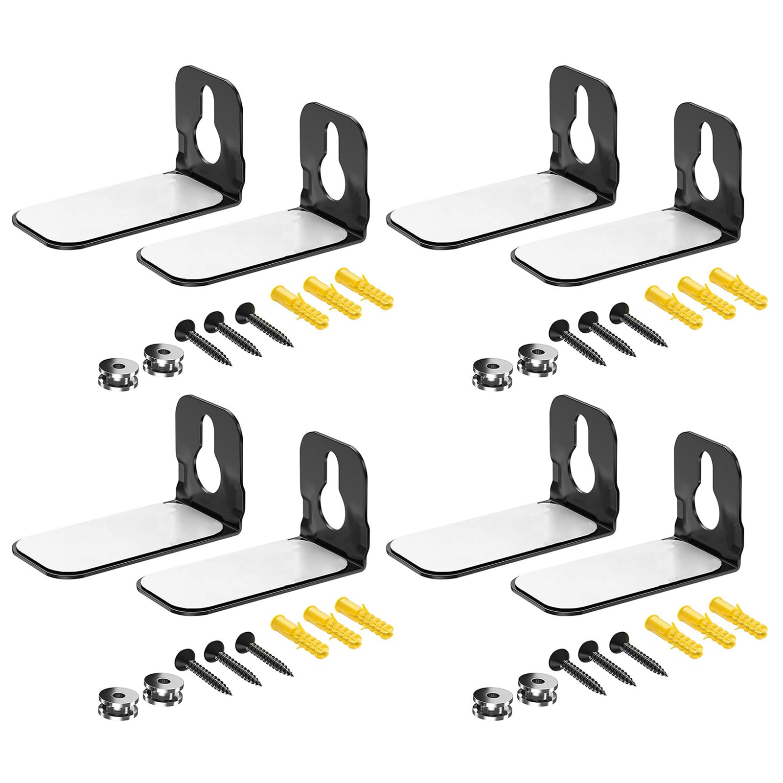 8 soportes de pared de metal, soportes de barra de sonido, soporte de pared debajo de la televisión, soportes de pared para montaje en pared, soportes auditivos con fácil instalación (9 x 5,7 x 5 cm)