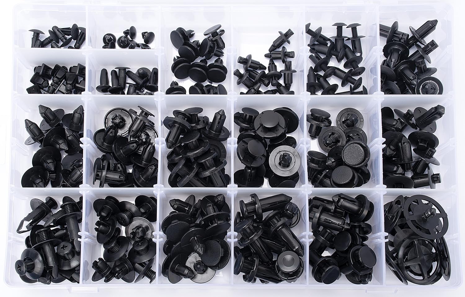 OAUTOO 200pcs for Nissan & Infiniti Push-Type Retainer Fastener Clip Assortment Bumper Cover Fender Liner Engine Under Cover Splash Shield Retainer Kit